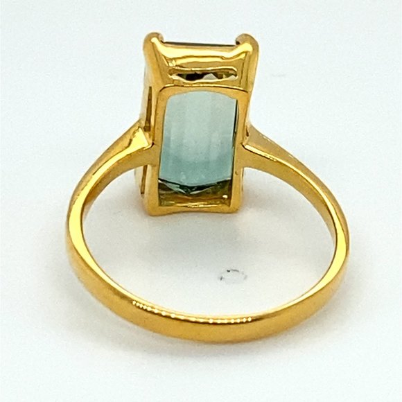 Bi Color Tourmaline 4.05ct Solid 14K Yellow Gold Ring - Picture 6 of 6